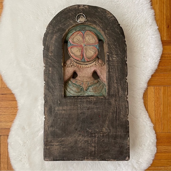 EXOTIC HINDU GODDESS WOOD SCULPTURE - Picture 6 of 7